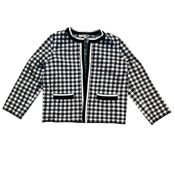 Hobbs London Saffi Knitted Jacket Cardigan Navy Ivory Womens Small - Picture 1 of 9